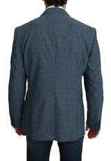 Elegante blazer in forma slim azzurro