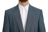 Elegante blazer in forma slim azzurro