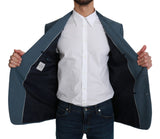 Elegante blazer in forma slim azzurro