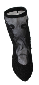 Bottini da calzini a spillo floreale ricamato