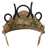 Splendido diadema di cristallo diadema - multicolore d'oro