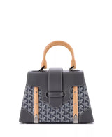 PM Saigon Top Handle Bag Coated Canvas with Leather