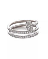 Small Juste un Clou Paved Double Ring 18K White Gold with Diamonds