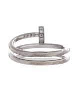 Small Juste un Clou Paved Double Ring 18K White Gold with Diamonds