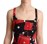 Sicilian τσάντα εκτύπωση αμάνικη midi φόρεμα