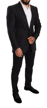 Blazer en lin noir élégant Slim Fit