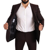 Elegante abito martini a strisce Bordeaux