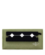 Vintage Alhambra 5 Motifs Bracelet 18K White Gold and Mother of Pearl