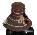 Elegante cappello a bordo a largo floreale floppy
