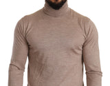 Beige Rollkragenpullover Cashmere-Silk-Mischpullover