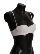 Chic White Nylon Balconette Bra
