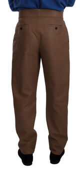 Eleganti pantaloni in pelle conica in alto