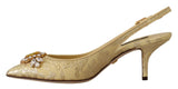Gleaming Gold Crystal Slingback Heels
