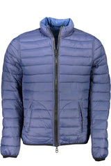 Blue Nylon Men Jacket