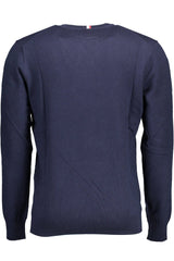 Blue Cotton Men Sweater