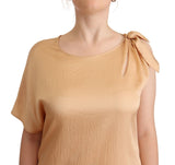 Elegantes Einärmeln beige Schichtkleid