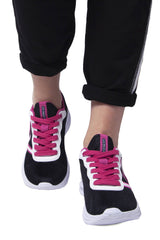 Black Polyester Women Sneaker