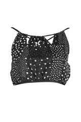 Black Polyester Women Top