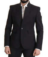 Elegante blazer di lana a petto singolo