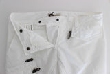 Pantaloni da carico in nylon bianco chic di designer italiano
