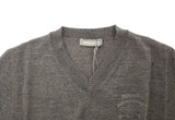 Chic Gray V-Neck Wool Pullover Pullover πουλόβερ