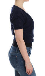 Elegant, geschnittene Blue Alpaka -Mischpullover