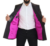 Blazer Slimt Fit con miscela di seta in lana multicolore