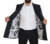 Κομψό ναυτικό διπλό μπλουζάκι από μαλλί