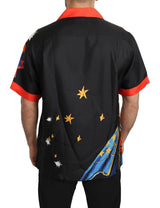 Camicia di eleganza casual di seta multicolore