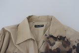 Camicia casual di cotone beige in cotone