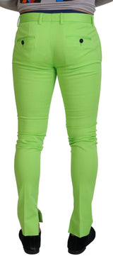 Eleganti chino di cotone verde chiaro