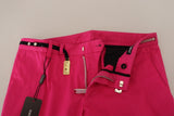 Pantaloni di miscela di cotone rosa chic