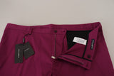 Eleganti pantaloni elastici di cotone magenta