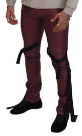 Eleganti pantaloni di cotone magenta