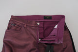 Eleganti pantaloni di cotone magenta