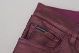 Eleganti pantaloni di cotone magenta
