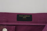 Eleganti pantaloni di cotone magenta