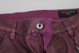 Eleganti pantaloni di cotone magenta