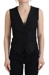 Élégant gilet de gilet de gilet de mélange noir