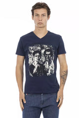 Blue Cotton Men's T-Shirt