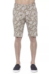 Beige Cotton Mens Bermuda Short