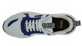 Eleganti sneaker in pelle blu e bianca
