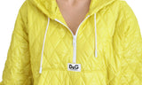 Elegant Yellow Hooded Jacket