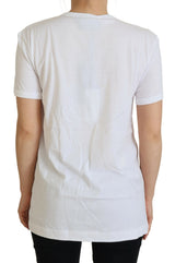 Κομψό White Crewneck Cotton T-shirt