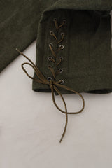 Eleganti pantaloni di miscela di lana verde affusolati