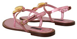 Sandali in pelle rosa chic con abbellimento squisito