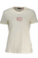 White Cotton Women T-Shirt