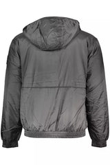 Black Polyester Men Jacket