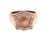 Chic Pink Gold Plated Sterling Silver Ring