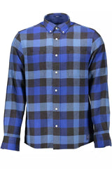 Blue Cotton Men Shirt